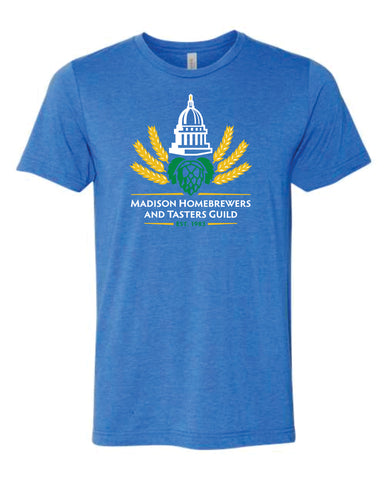 Madison Home Brewers "Cotton/Poly" Blend Heather True Royal T