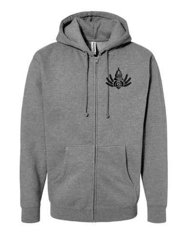 Madison Home Brewers - Gun Metal Heather Zip Up Hoodie (1 Color Print)