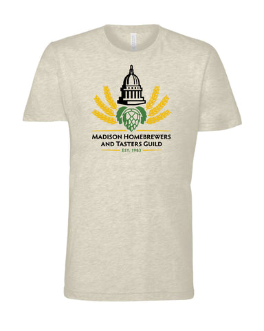 Madison Home Brewers "Cotton/Poly" Blend Heather Prism Natural T