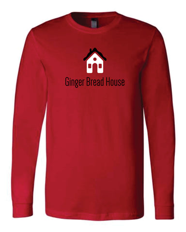 Ginger Bread House ~ Bella/Canvas Red Long Sleeve T