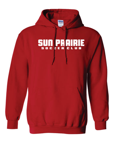 SPSC - Gildan Unisex DryBlend® Red Hoodie with White Print ($27)