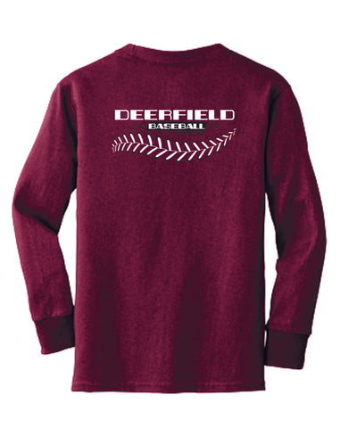 Deerfield Baseball - Port & Company® Youth Long Sleeve Core Cotton Tee